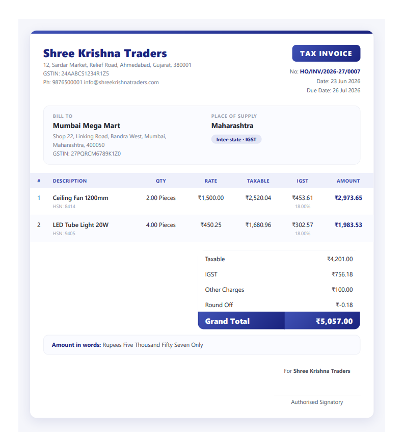 Registration form